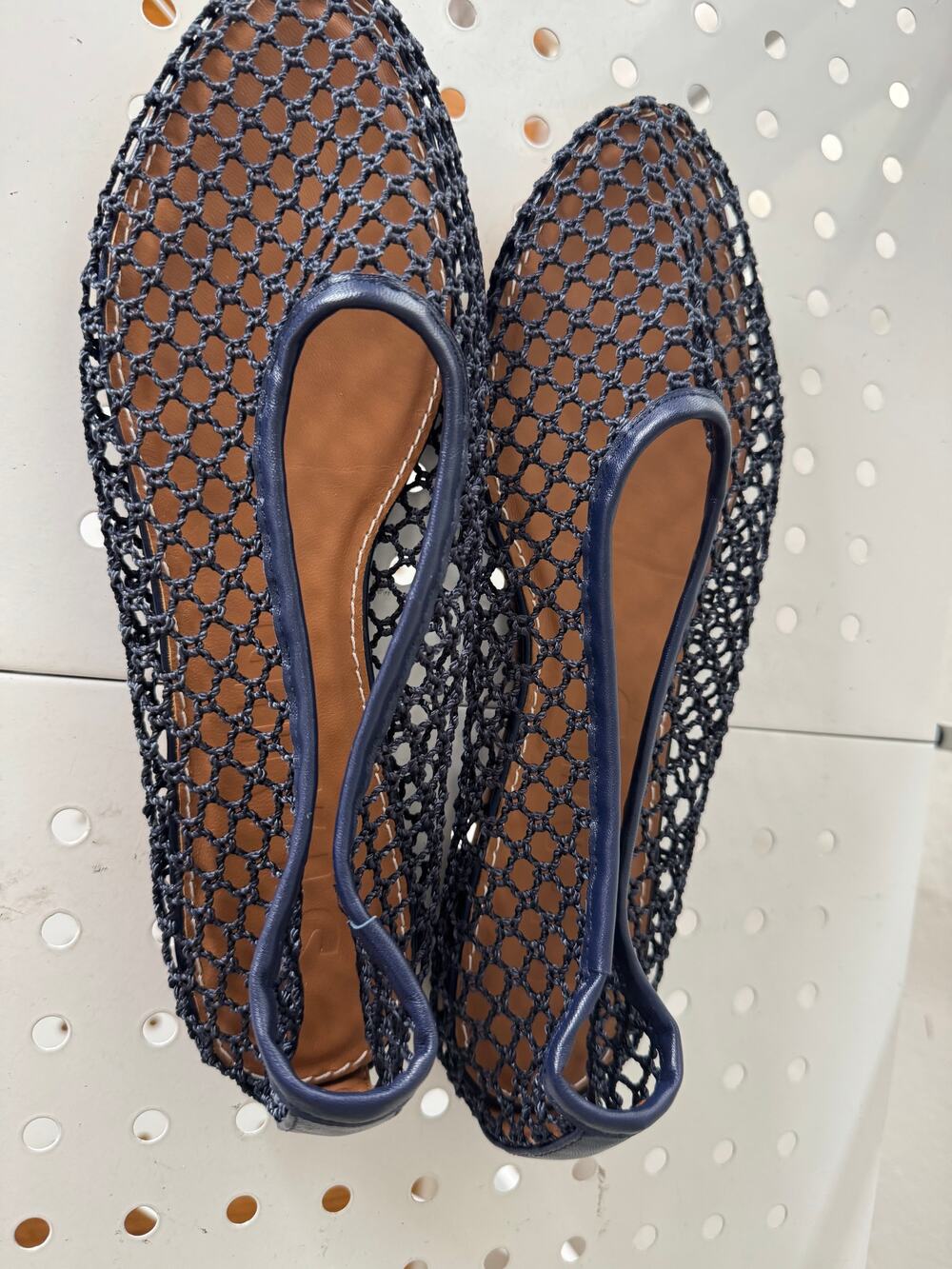 New Staud Alba woven ballet flat in Navy 40
